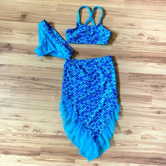 wonder nation Swim Girls Wonder Nation Blue Mermaid Bikini